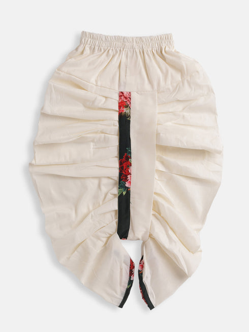 Vastramay SISHU Boys Multicolor-Base-Green Cotton Blend Kurta and Dhoti Set